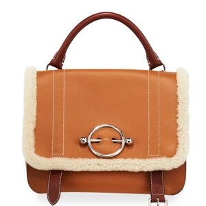 JW Anderson Disc Satchel Bag with Shearling Trim